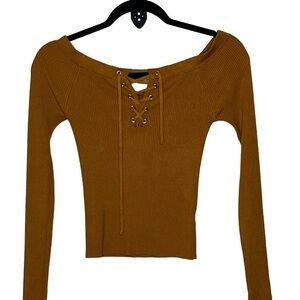 Lottie Moss Lace Up Cropped Sweater Sz Small